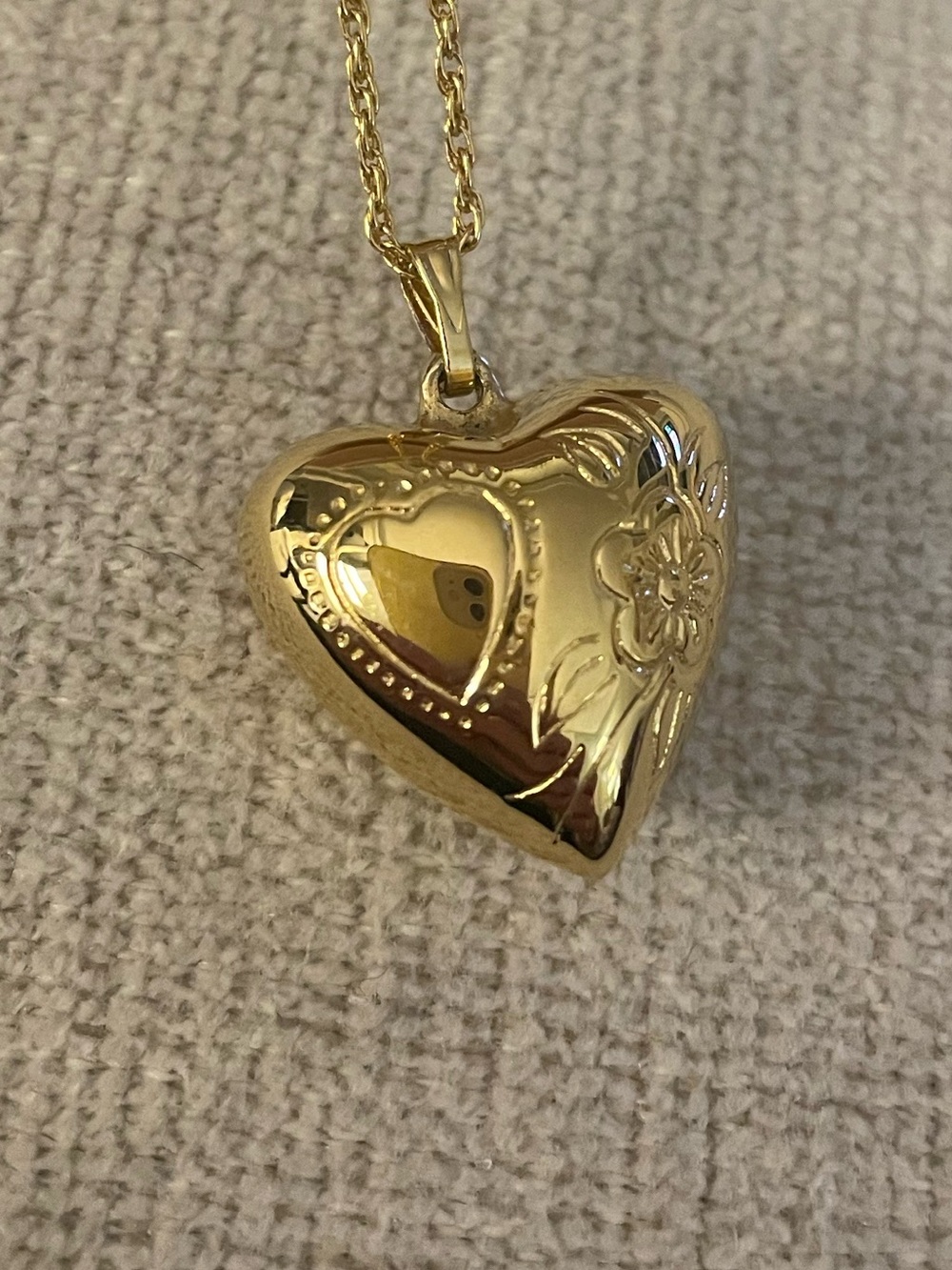 24" Necklace w/ Puffed Heart Pendant